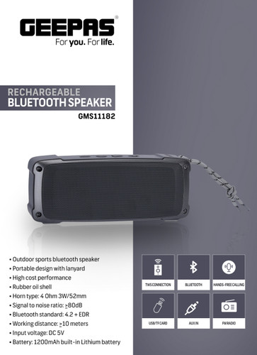 اسپیکر شارژی جیپاس مدل 11182