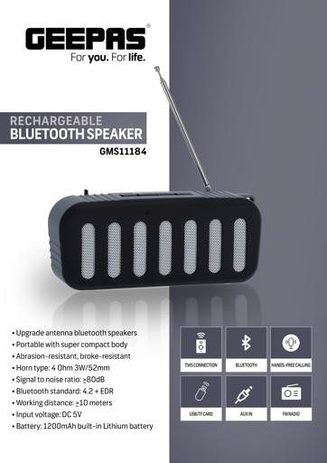 اسپیکر شارژی جیپاس مدل 11184