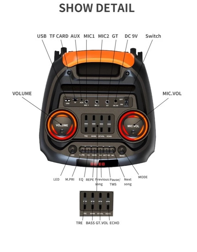 اسپیکر شارژی برند سینگ مدلZQS_8262